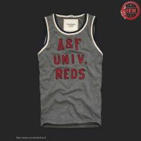 heren abercrombie and fitch univ roods tanktop grijs rood Overhemd Vermaken abmm7720